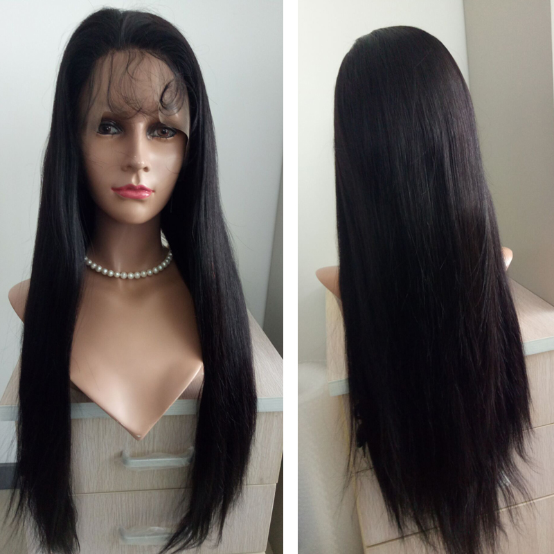 9A human hair wigs 360 Lace front wig for black people Brazilian straight 360 hair wigs with baby hair and natural hair line Hw0098